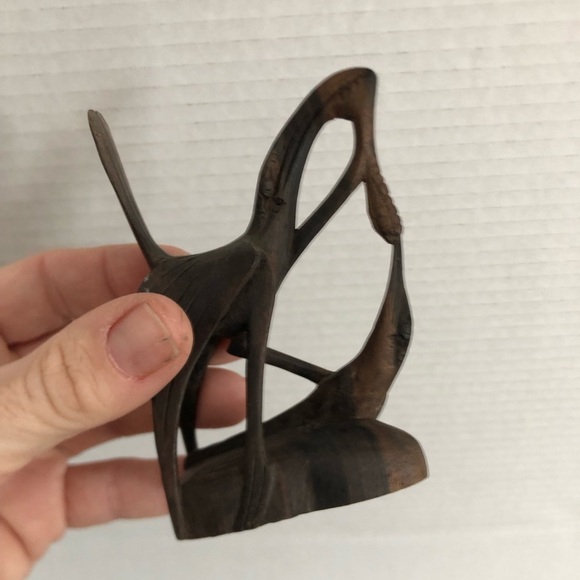 Hand Carved Wooden Bird Sculpture - Picture 6 of 9